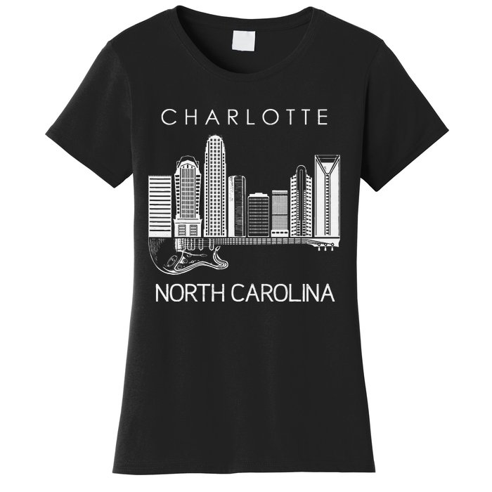 Charlotte Souvenir Men North Carolina Souvenir Music Guitar Women's T-Shirt