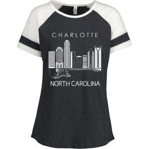 Charlotte Souvenir Men North Carolina Souvenir Music Guitar Enza Ladies Jersey Colorblock Tee