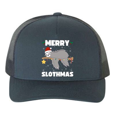 Christmas Sloth Merry Slothmas Wrapped In Christmas Lights Great Gift Yupoong Adult 5-Panel Trucker Hat