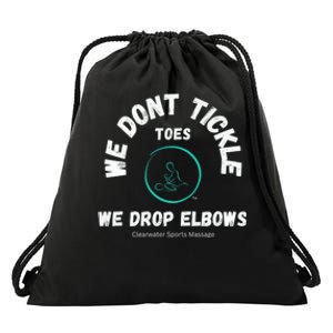 Clearwater Sports Massage Tickle Toes Pic On Back Drawstring Bag