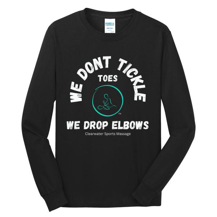 Clearwater Sports Massage Tickle Toes Pic On Back Tall Long Sleeve T-Shirt