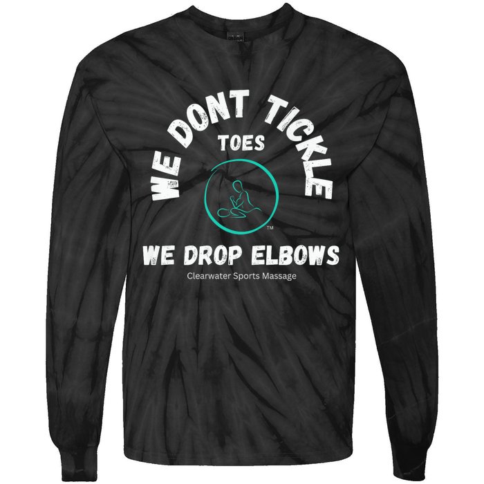 Clearwater Sports Massage Tickle Toes Pic On Back Tie-Dye Long Sleeve Shirt