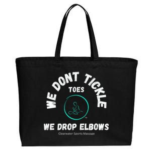 Clearwater Sports Massage Tickle Toes Pic On Back Cotton Canvas Jumbo Tote