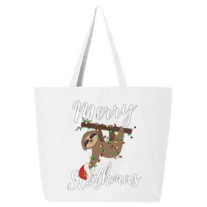 Christmas Sloth Merry Slothmas Wrapped In Christmas Lights Gift 25L Jumbo Tote