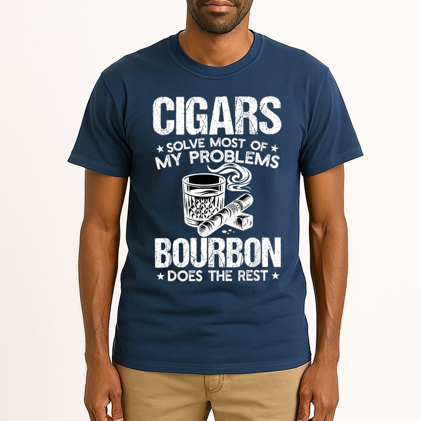 Cigars Solve Most Of My Problems Bourbon Does The Rest Tall T-Shirt
