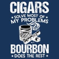 Cigars Solve Most Of My Problems Bourbon Does The Rest Flat Bill Trucker Hat
