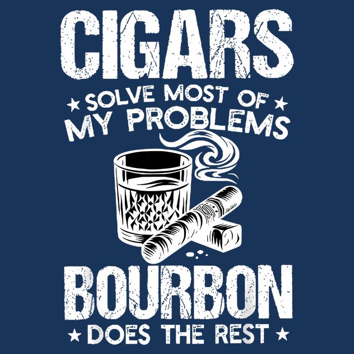 Cigars Solve Most Of My Problems Bourbon Does The Rest Flat Bill Trucker Hat
