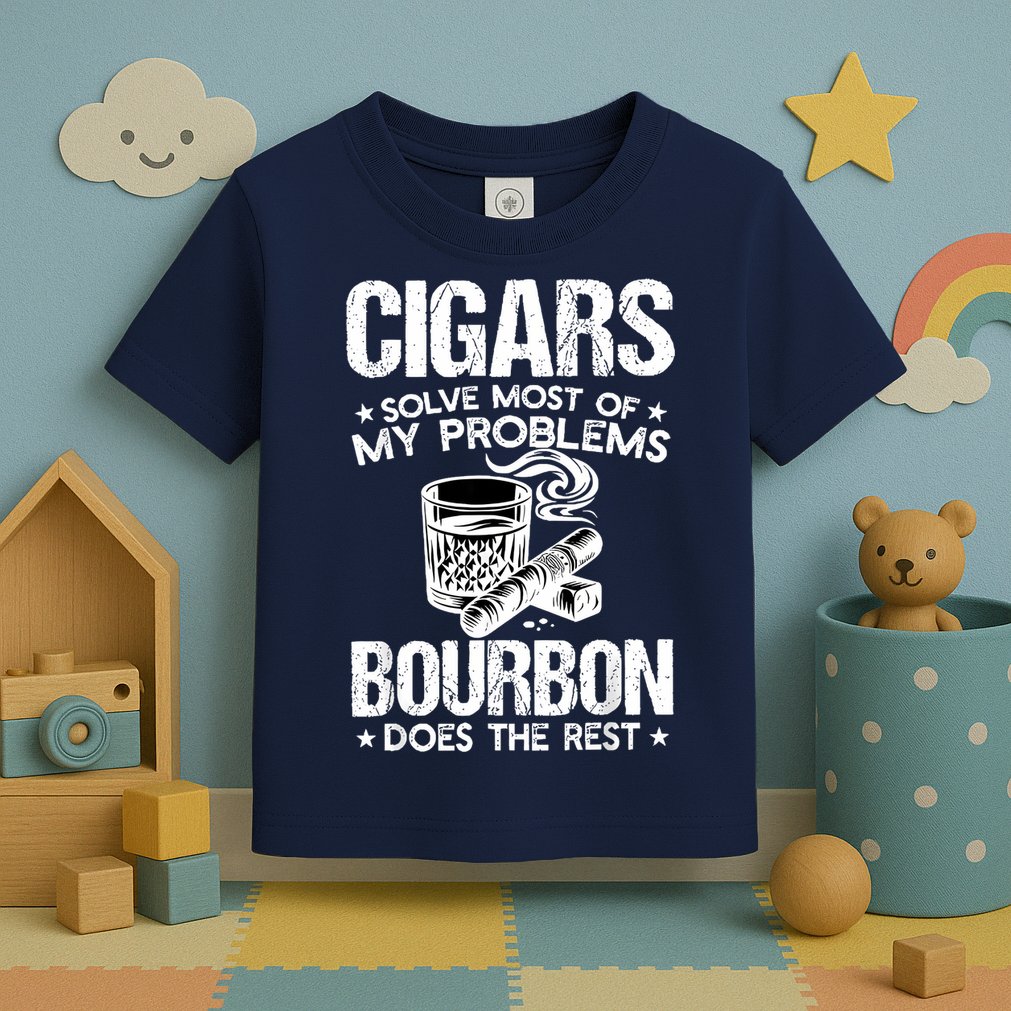 Cigars Solve Most Of My Problems Bourbon Does The Rest Toddler T-Shirt