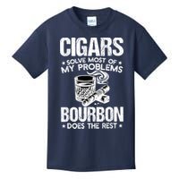 Cigars Solve Most Of My Problems Bourbon Does The Rest Kids T-Shirt