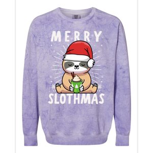 Christmas Sloth Merry Slothmas Merry Christmas Gift Colorblast Crewneck Sweatshirt