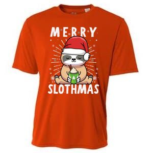 Christmas Sloth Merry Slothmas Merry Christmas Gift Cooling Performance Crew T-Shirt