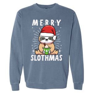 Christmas Sloth Merry Slothmas Merry Christmas Gift Garment-Dyed Sweatshirt