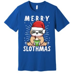 Christmas Sloth Merry Slothmas Merry Christmas Gift Premium T-Shirt