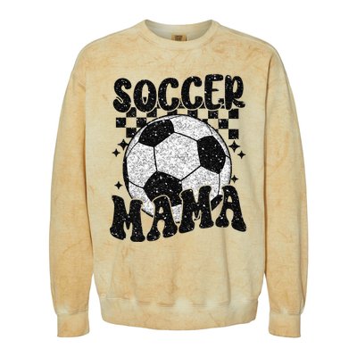 Checkered Soccer Mama Retro Soccer Mom Soccer Season Colorblast Crewneck Sweatshirt