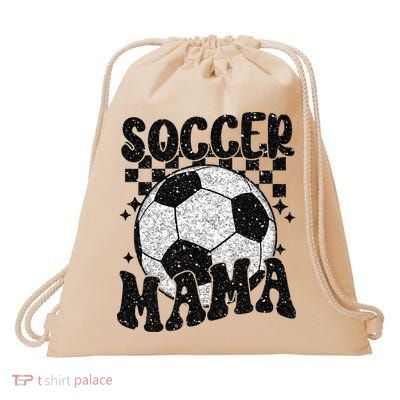 Checkered Soccer Mama Retro Soccer Mom Soccer Season Drawstring Bag