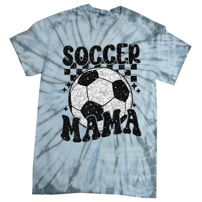 Checkered Soccer Mama Retro Soccer Mom Soccer Season Tie-Dye T-Shirt