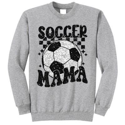 Checkered Soccer Mama Retro Soccer Mom Soccer Season Tall Sweatshirt