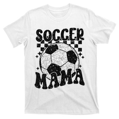 Checkered Soccer Mama Retro Soccer Mom Soccer Season T-Shirt