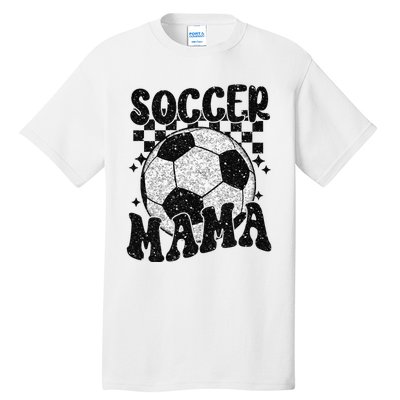 Checkered Soccer Mama Retro Soccer Mom Soccer Season Tall T-Shirt