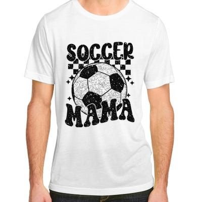 Checkered Soccer Mama Retro Soccer Mom Soccer Season Adult ChromaSoft Performance T-Shirt