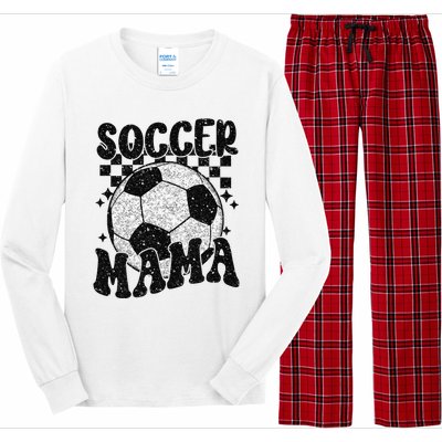 Checkered Soccer Mama Retro Soccer Mom Soccer Season Long Sleeve Pajama Set