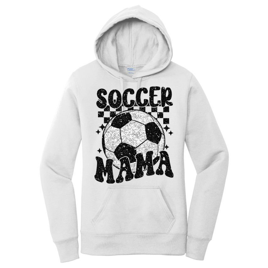 Checkered Soccer Mama Retro Soccer Mom Soccer Season Women's Pullover Hoodie