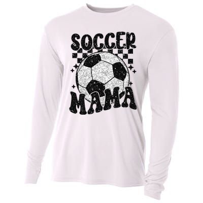 Checkered Soccer Mama Retro Soccer Mom Soccer Season Cooling Performance Long Sleeve Crew