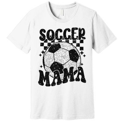 Checkered Soccer Mama Retro Soccer Mom Soccer Season Premium T-Shirt