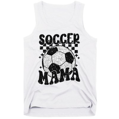 Checkered Soccer Mama Retro Soccer Mom Soccer Season Tank Top