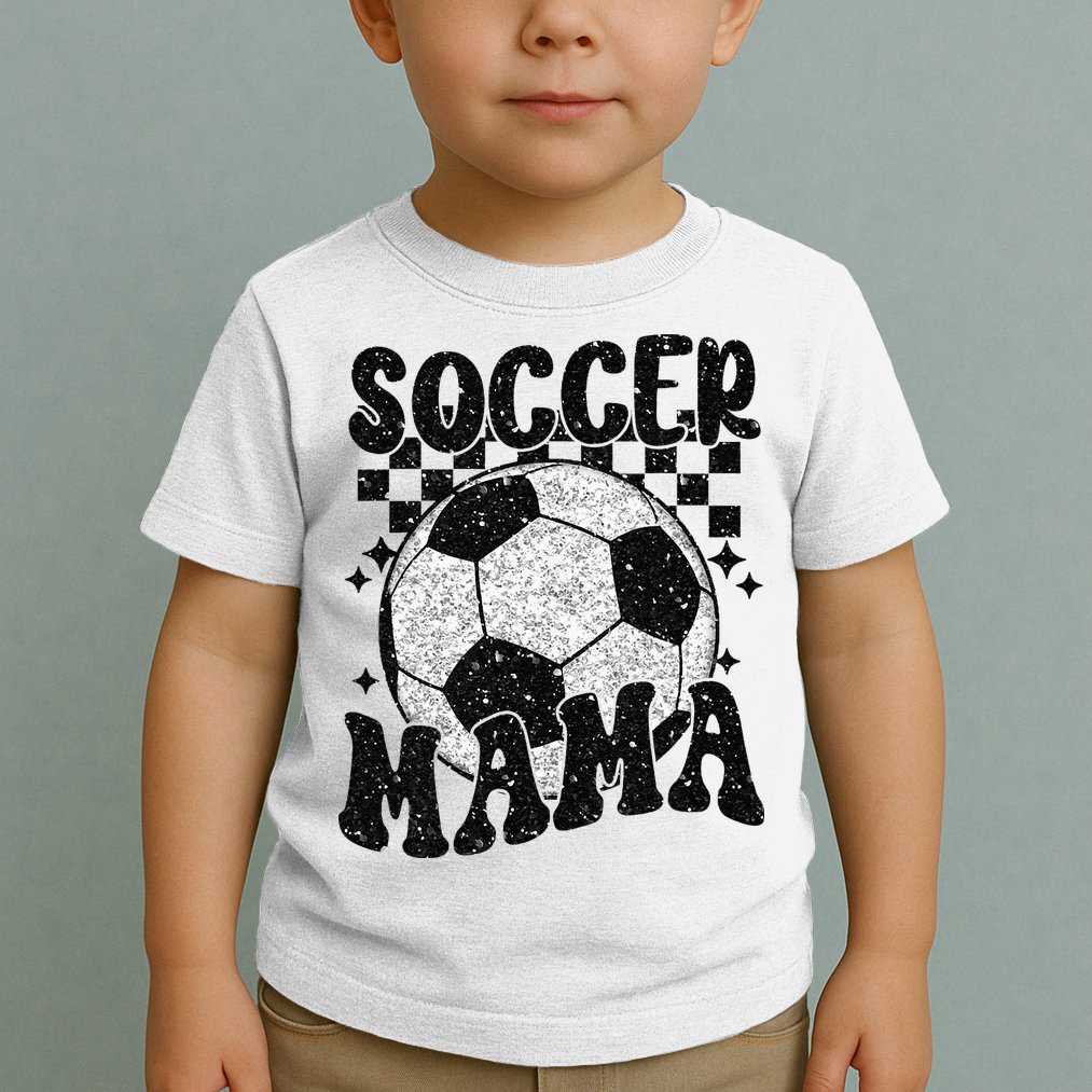 Checkered Soccer Mama Retro Soccer Mom Soccer Season Toddler T-Shirt