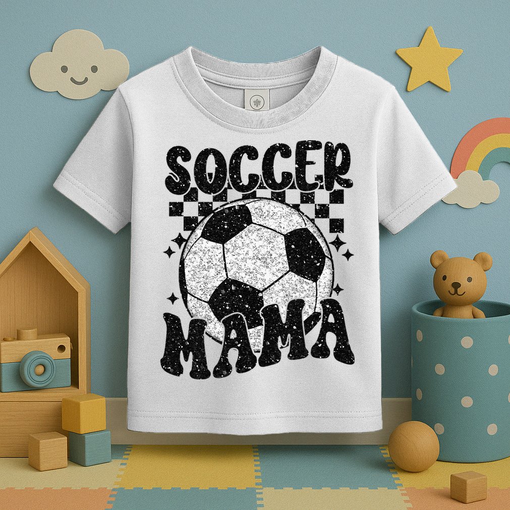 Checkered Soccer Mama Retro Soccer Mom Soccer Season Toddler T-Shirt