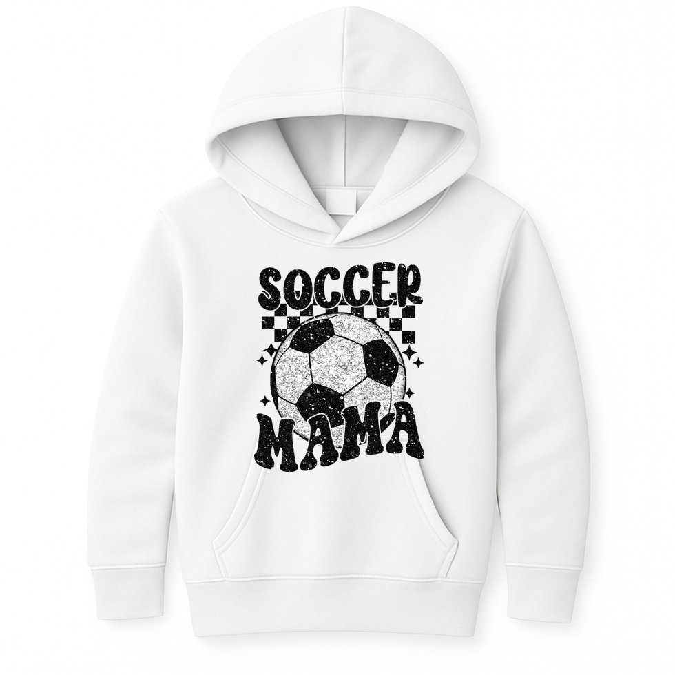 Checkered Soccer Mama Retro Soccer Mom Soccer Season Kids Hoodie
