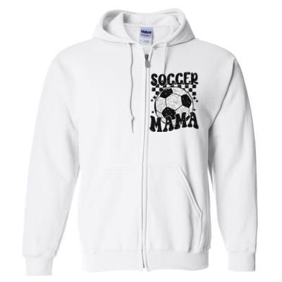 Checkered Soccer Mama Retro Soccer Mom Soccer Season Full Zip Hoodie