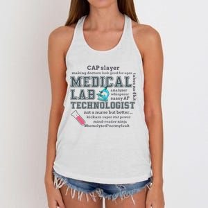 Cap Slayer Making Doctors Look Good For Ages Medical Lab Technologist Lab Week Women's Knotted Racerback Tank