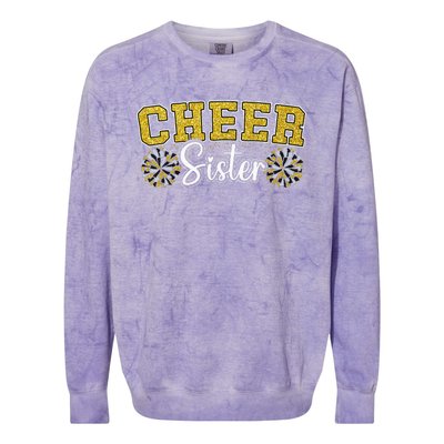 Cheer Sister My Favorite Cheerleader Calls Me Sisters Yellow Colorblast Crewneck Sweatshirt