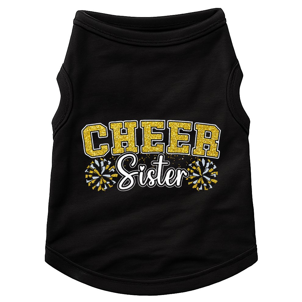 Cheer Sister My Favorite Cheerleader Calls Me Sisters Yellow Doggie Tank