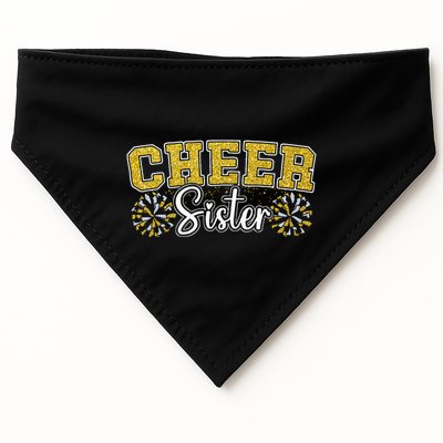 Cheer Sister My Favorite Cheerleader Calls Me Sisters Yellow USA-Made Doggie Bandana