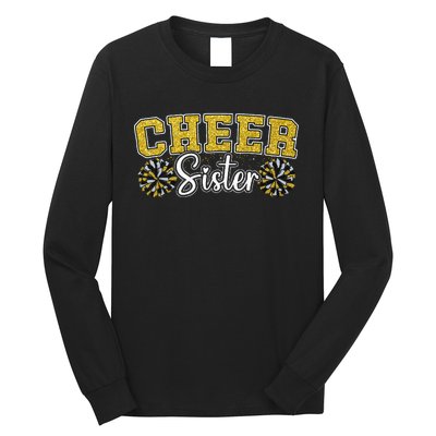 Cheer Sister My Favorite Cheerleader Calls Me Sisters Yellow Long Sleeve Shirt