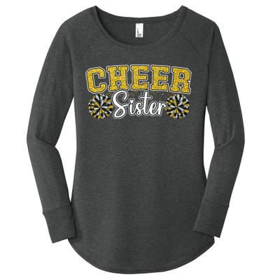 Cheer Sister My Favorite Cheerleader Calls Me Sisters Yellow Women's Perfect Tri Tunic Long Sleeve Shirt