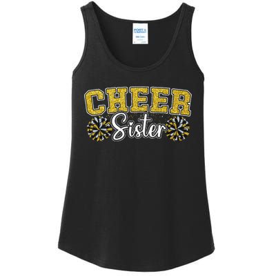 Cheer Sister My Favorite Cheerleader Calls Me Sisters Yellow Ladies Essential Tank