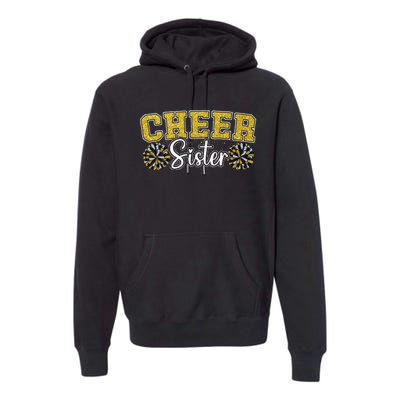 Cheer Sister My Favorite Cheerleader Calls Me Sisters Yellow Premium Hoodie