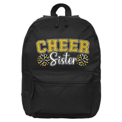 Cheer Sister My Favorite Cheerleader Calls Me Sisters Yellow 16 in Basic Backpack