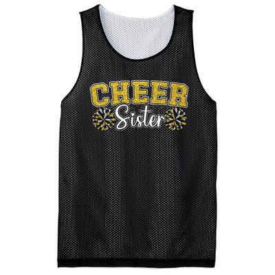 Cheer Sister My Favorite Cheerleader Calls Me Sisters Yellow Mesh Reversible Basketball Jersey Tank