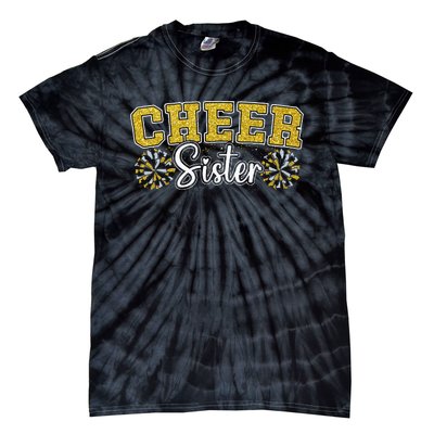 Cheer Sister My Favorite Cheerleader Calls Me Sisters Yellow Tie-Dye T-Shirt