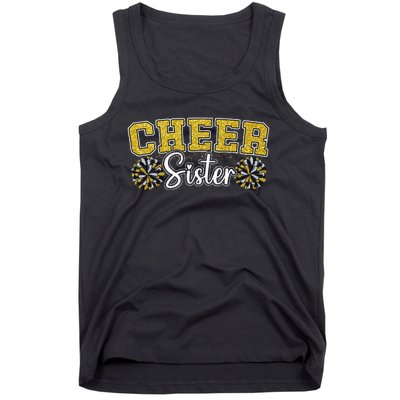 Cheer Sister My Favorite Cheerleader Calls Me Sisters Yellow Tank Top