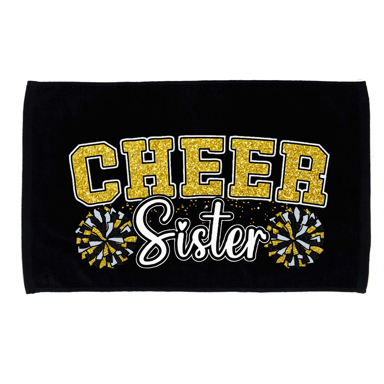 Cheer Sister My Favorite Cheerleader Calls Me Sisters Yellow Microfiber Hand Towel