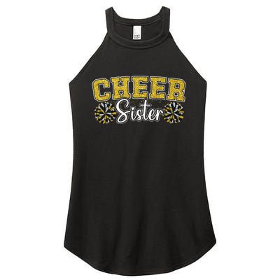 Cheer Sister My Favorite Cheerleader Calls Me Sisters Yellow Women's Perfect Tri Rocker Tank