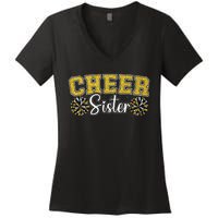 Cheer Sister My Favorite Cheerleader Calls Me Sisters Yellow Women's V-Neck T-Shirt