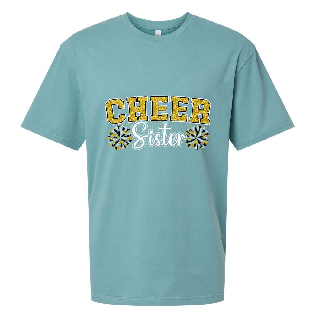 Cheer Sister My Favorite Cheerleader Calls Me Sisters Yellow Sueded Cloud Jersey T-Shirt