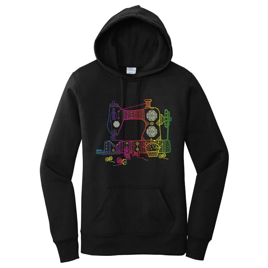 Colorful Sewing Machine Quilter Quilting Seamstress Women's Pullover Hoodie